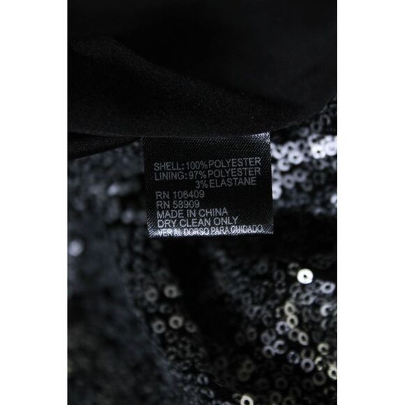 Tahari Womens Embroidered Sequined Back Zipped Slip-On Midi Skirt Silver Size M - Picture 5 of 6